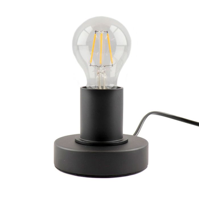 Modern table lamp without shade black, Rika, with switch
