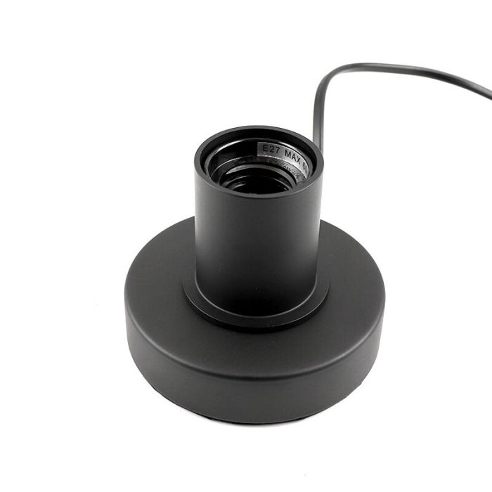 Modern table lamp without shade black, Rika, with switch