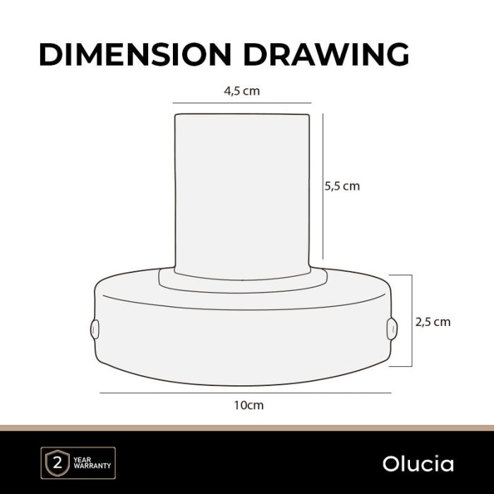Modern table lamp without shade black, Rika, with switch