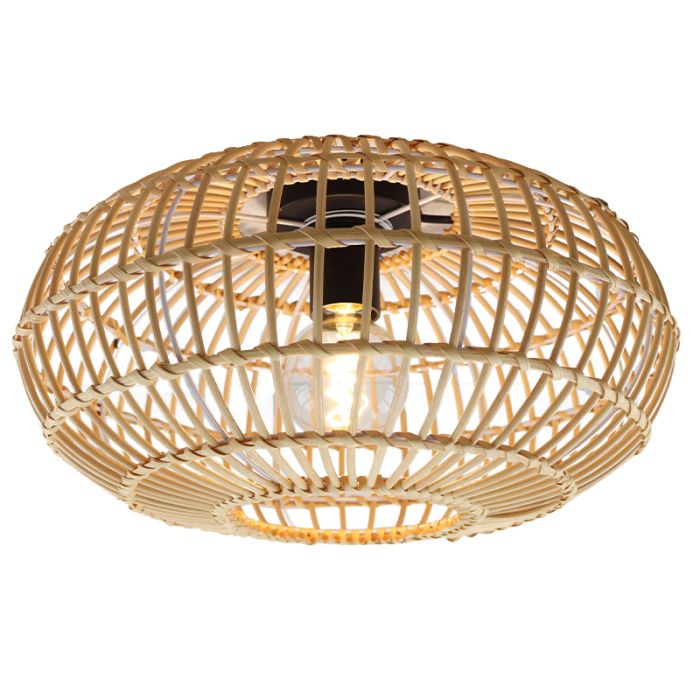 Rustic flush ceiling light brown, Emilio