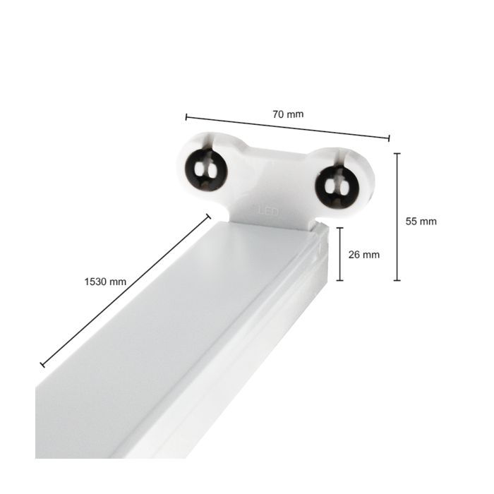 150 cm LED fluorescent light fitting - Robo - for 2 fluorescent tubes - IP22
